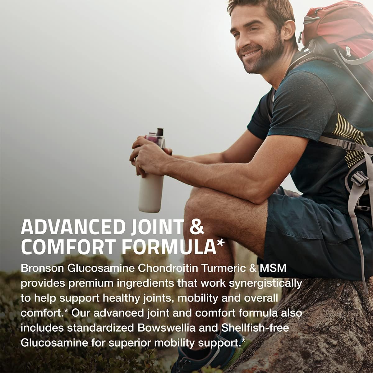 Bronson Advanced Joint Support Formula with Glucosamine, Chondroitin, Turmeric & MSM - 180 Capsules, Non-GMO
