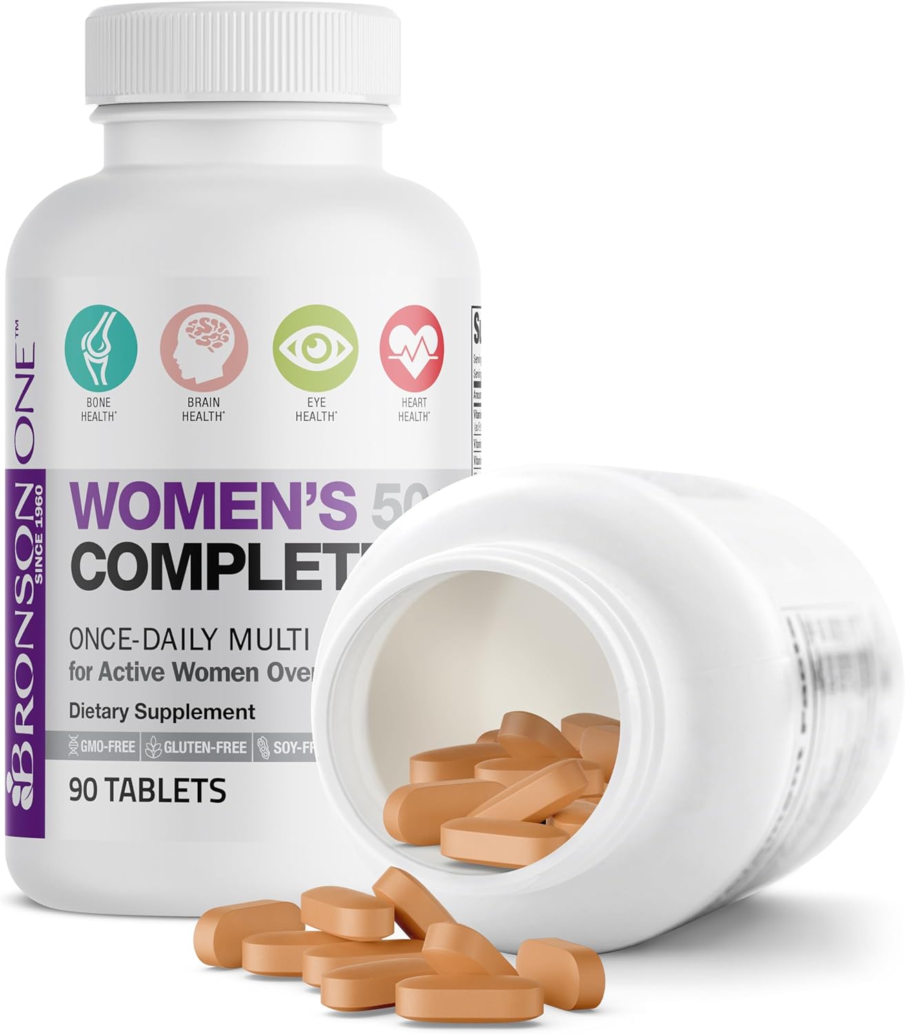 Bronson ONE Daily Women's 50+ Multivitamin with Minerals, 90 Tablets