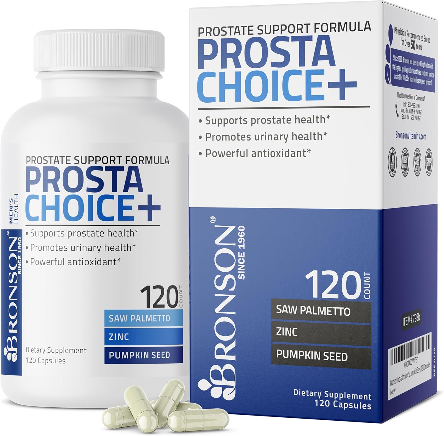 Bronson Prostate Health Support Supplement - 120 Capsules for Men's Prostate Health