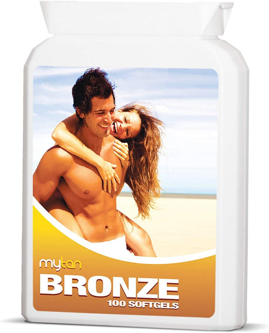 Bronze Tanning Pills with Astaxanthin, Lutein, & Lycopene | Sunless Tan Supplement | 100 Softgels | 7-Week Supply