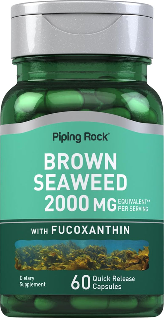 Brown Seaweed Capsules 2000mg | 60 Count | Fucoxanthin Extract Supplement | Non-GMO, Gluten Free by Piping Rock