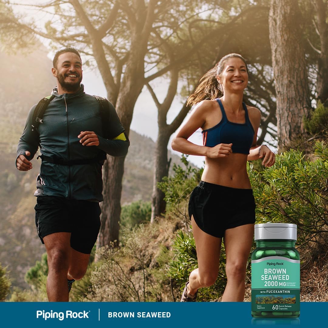 Brown Seaweed Capsules 2000mg | 60 Count | Fucoxanthin Extract Supplement | Non-GMO, Gluten Free by Piping Rock