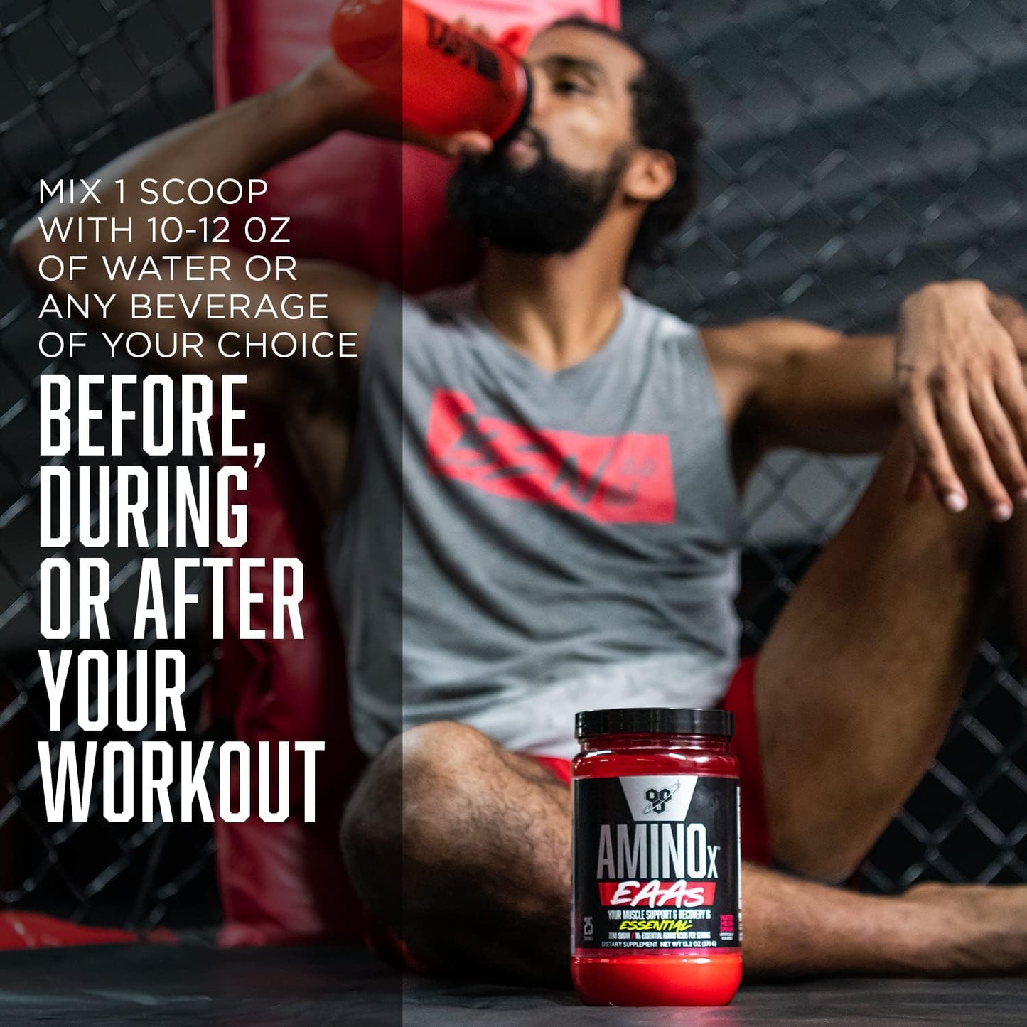 BSN Amino X EAAs, White Bark Raspberry, 13.2oz - Muscle Recovery & Endurance Supplement with 10g Essential Amino Acids, 5g BCAAs, Zero Sugar, Caffeine Free - 25 Servings