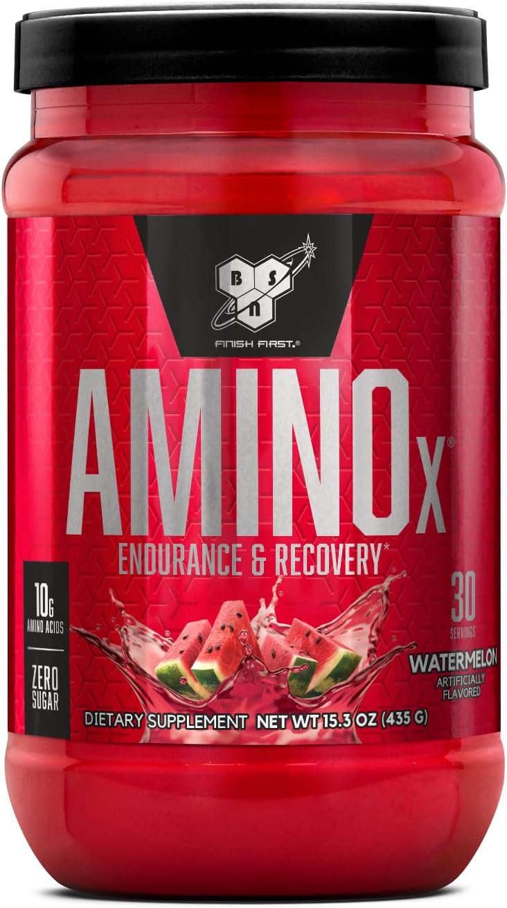 BSN Amino X Watermelon Flavor Powder - Muscle Recovery & Endurance Support, 10g Amino Acids, BCAAs, Keto Friendly, Caffeine Free - 30 Servings
