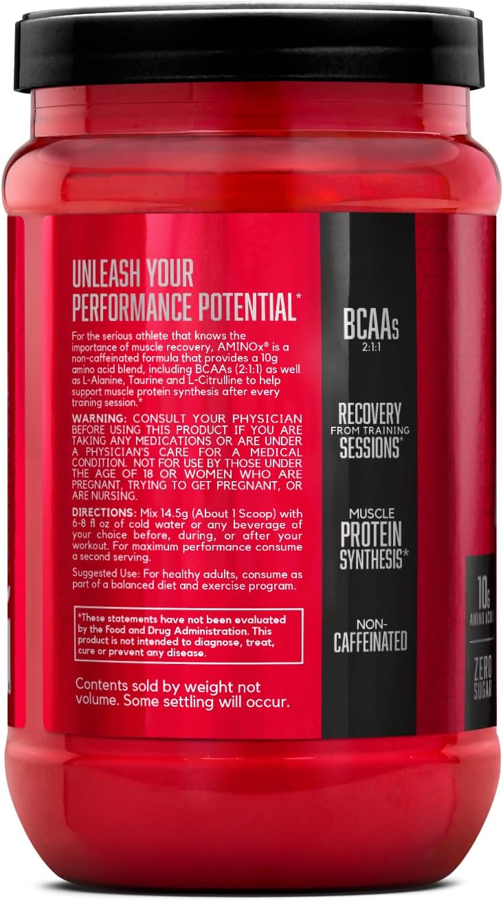 BSN Amino X Watermelon Flavor Powder - Muscle Recovery & Endurance Support, 10g Amino Acids, BCAAs, Keto Friendly, Caffeine Free - 30 Servings