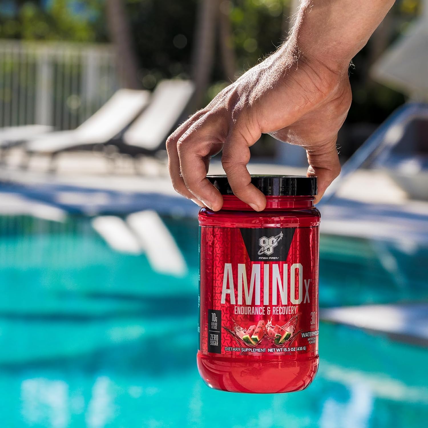 BSN Amino X Watermelon Splash: 10g EAAs, 5g BCAAs, Muscle Recovery & Endurance, Caffeine Free, Zero Sugar, 25 Servings