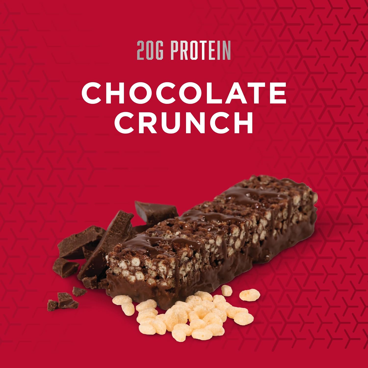 BSN Protein Crisp Bars - Whey Protein & Fiber, Gluten-Free Chocolate Crunch Snack Bars - 12 Count