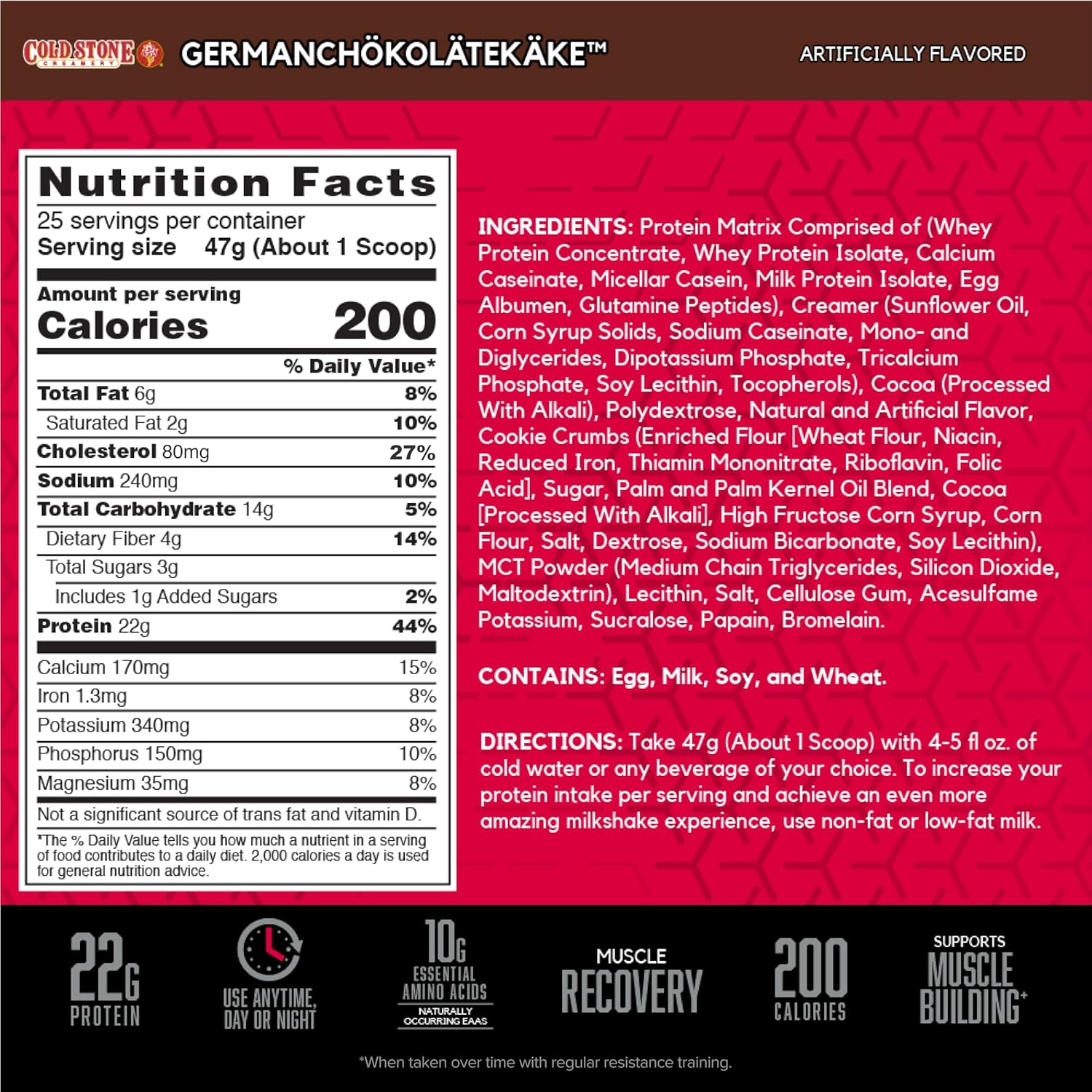 BSN Syntha-6 Cold Stone Creamery German Chocolate Cake Whey Protein Powder - 25 Servings