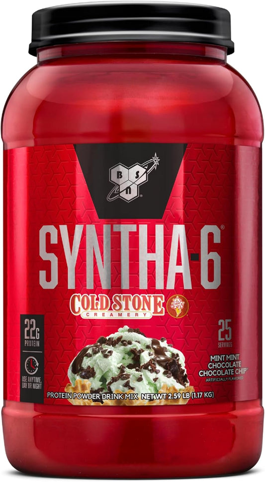 BSN Syntha-6 Cold Stone Mint Chocolate Chip Protein Powder - 25 Servings