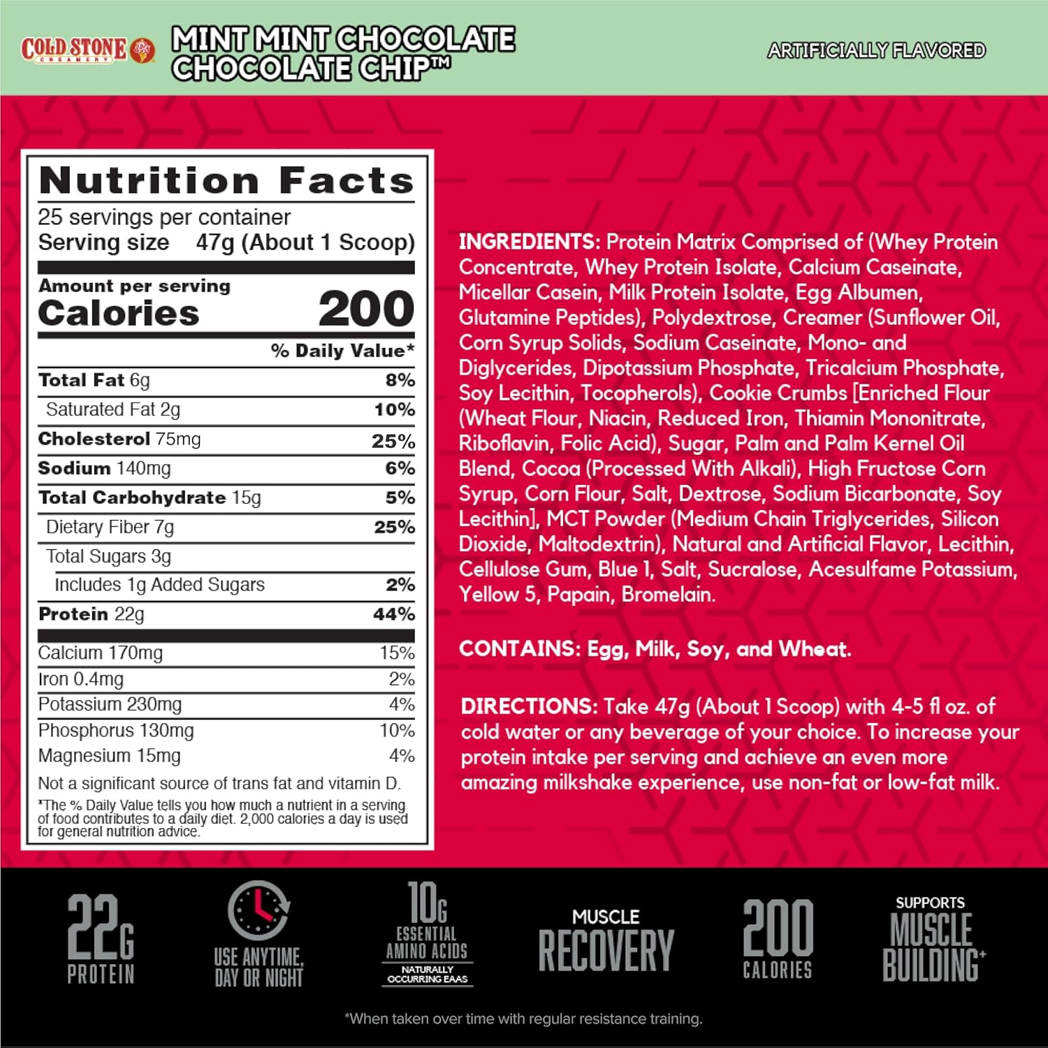 BSN Syntha-6 Cold Stone Mint Chocolate Chip Protein Powder - 25 Servings