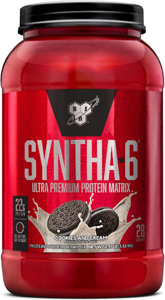 BSN SYNTHA-6 Cookies and Cream Protein Powder with Micellar Casein - 28 Servings