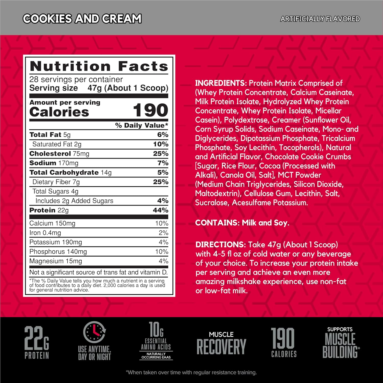 BSN SYNTHA-6 Cookies and Cream Protein Powder with Micellar Casein - 28 Servings
