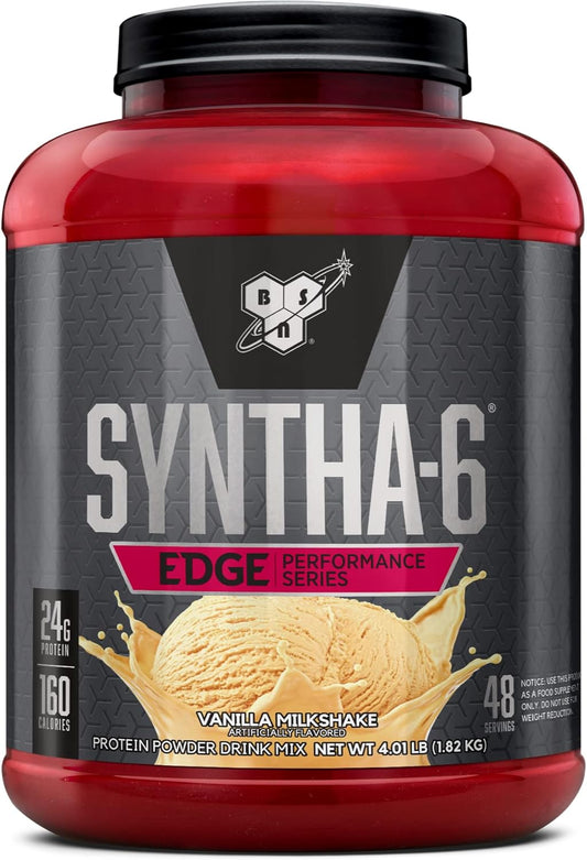 BSN SYNTHA-6 Edge Vanilla Protein Powder - 24g Protein with Hydrolyzed Whey, Micellar Casein, Milk Protein Isolate - Low Sugar, 48 Servings