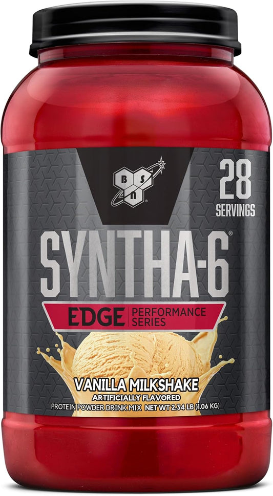 BSN SYNTHA-6 Edge Vanilla Protein Powder - 24g Protein, Low Sugar, 28 Servings