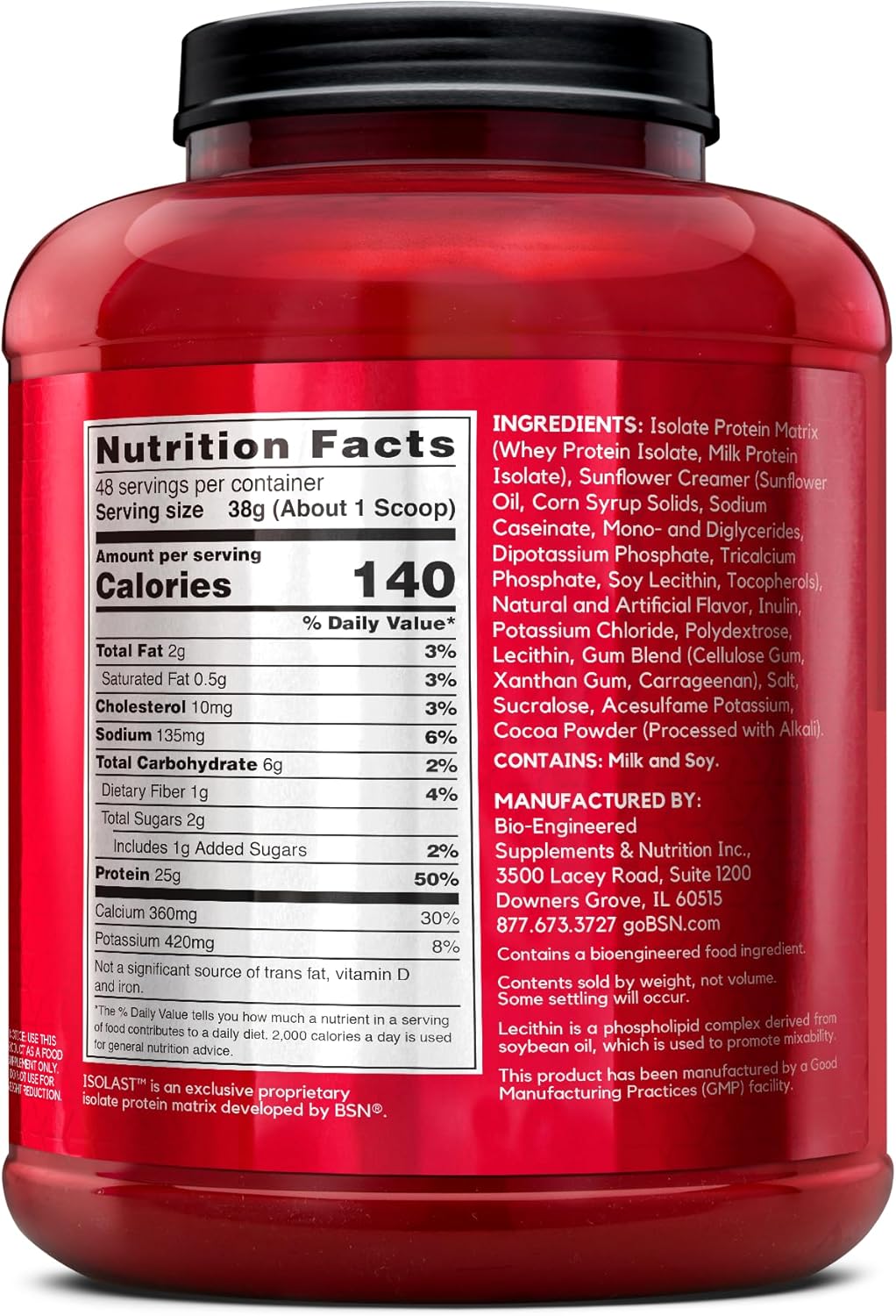 BSN SYNTHA-6 Isolate Protein Powder, Peanut Butter Cookie Flavor, 48 Servings, Whey Protein Isolate, Milk Protein Isolate