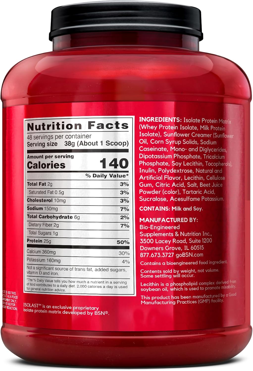 BSN SYNTHA-6 Isolate Strawberry Milkshake Protein Powder - 48 Servings