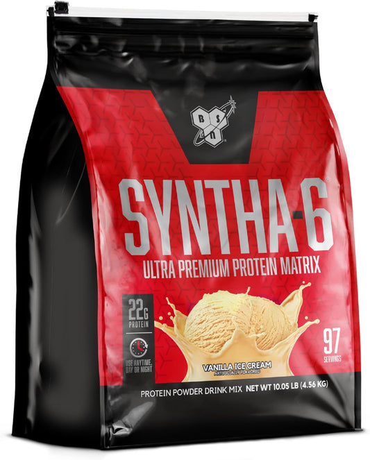 BSN SYNTHA-6 Vanilla Ice Cream Whey Protein Powder with Micellar Casein - 97 Servings