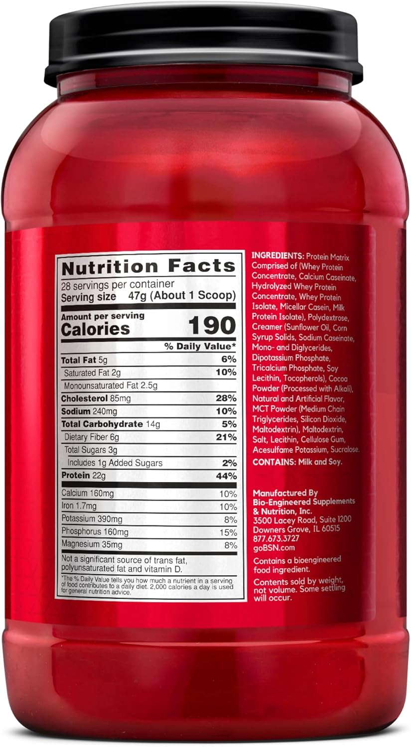 BSN SYNTHA-6 Whey Protein Powder with Micellar Casein and Milk Isolate - Chocolate Milkshake Flavor, 28 Servings