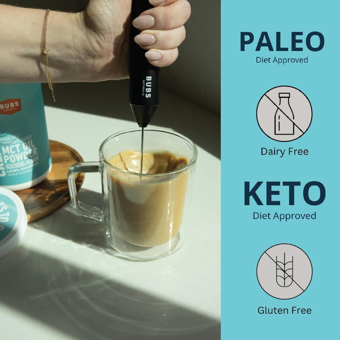 BUBS Naturals MCT Oil Powder: Keto Vegan & Paleo Friendly Coconut Fats for Energy - Dairy-Free Coffee & Shake Boost