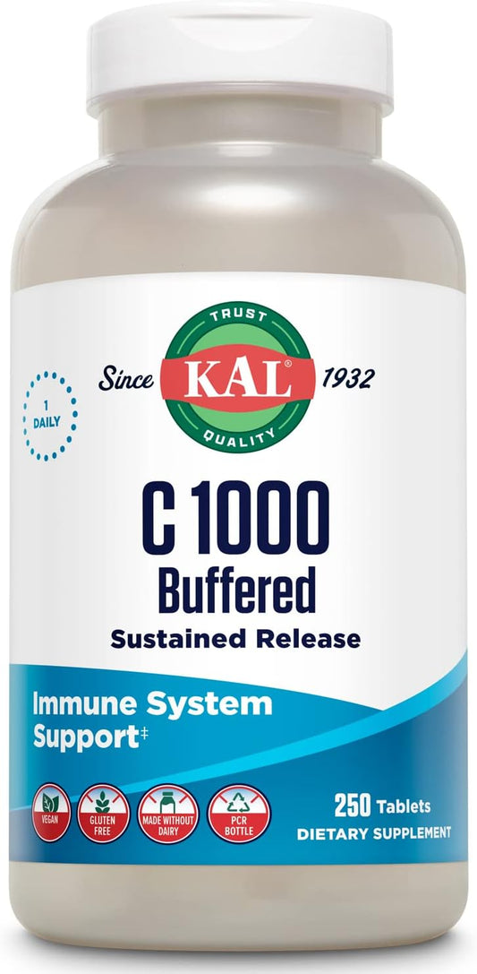 Buffered Vitamin C 1000mg Sustained Release Tablets - 250 Count