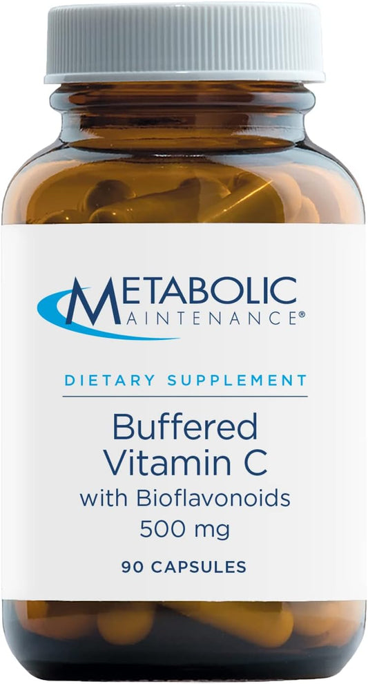 Buffered Vitamin C 500 mg with Bioflavonoids - Gentle on Stomach (90 Capsules) by Metabolic Maintenance