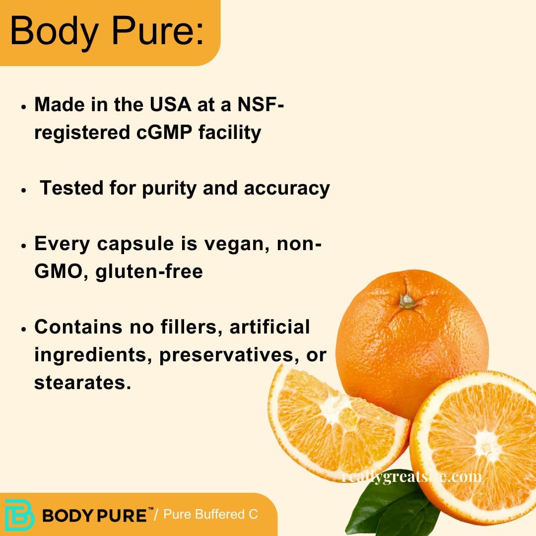 Buffered Vitamin C Dietary Supplement for Daily Immune and Antioxidant Support - 350 mg, 180 Capsules