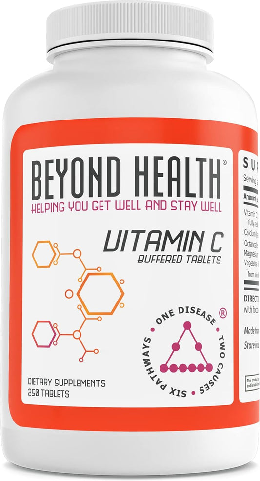 Buffered Vitamin C Tablets for Immune Support - 250 Count Bottle
