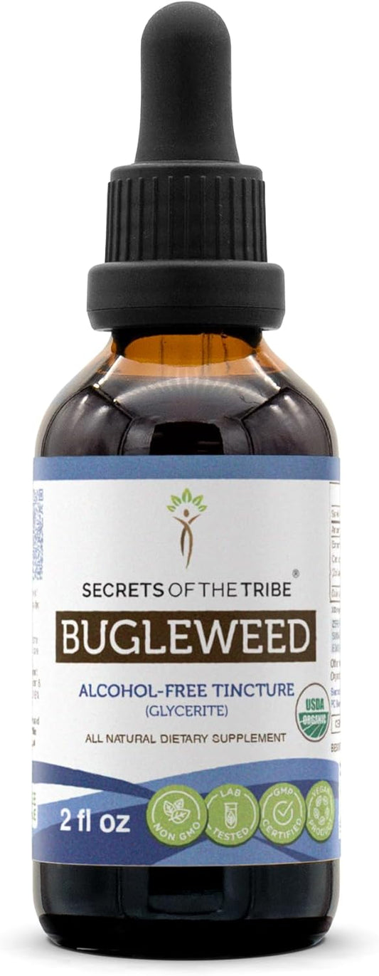 Bugleweed Herbal Drops - Organic Alcohol-FREE Extract for Respiratory Health - 2 oz