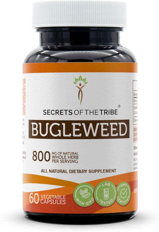 Bugleweed (Lycopus Virginicus) Dried Herb Capsules - Secrets of the Tribe, 800 mg, 60 Count