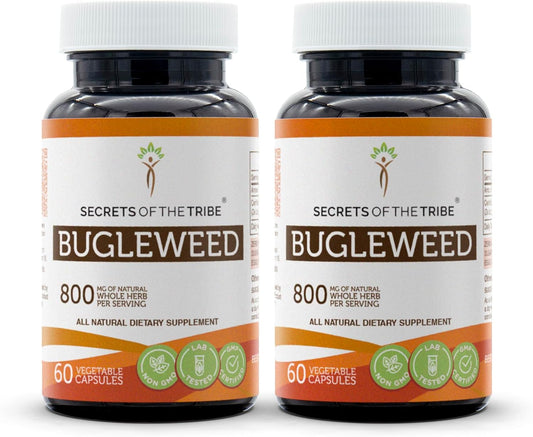 Bugleweed (Lycopus Virginicus) Dried Herb Capsules - 800mg (2x60 Capsules) - Secrets of the Tribe