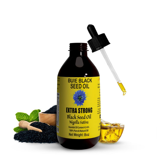 Buie Black Seed Oil - Unrefined, Cold Pressed Extra Virgin Oil with Thymoquinone & Omega 3 6 9 - 8 FL Oz