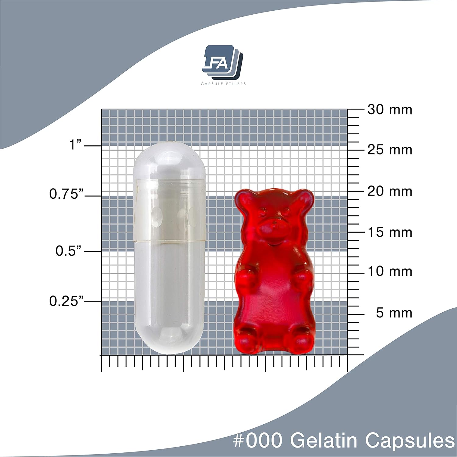 Bulk 000 Gelatin Capsules - 10000 Count Empty Capsules for Filling Machine - Halal Beef Gel Caps - Size 000 Tablet Presses