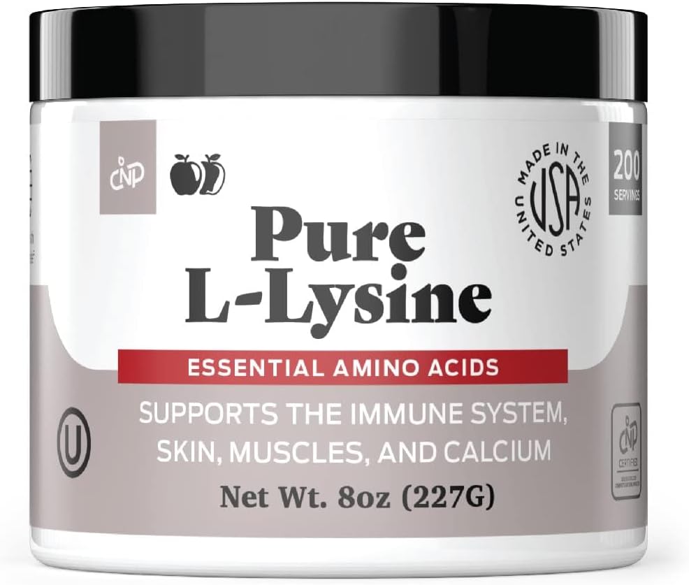 Bulk 8oz L-Lysine Powder Supplement - Natural Product with 200 Servings