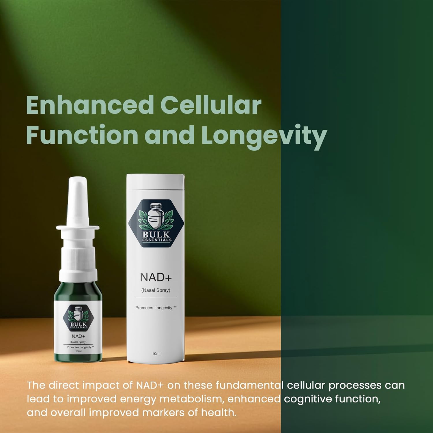 Bulk Essentials NAD+ Spray - 100 Sprays, 2.5mg Per Spray for Cellular Energy & Anti-Aging