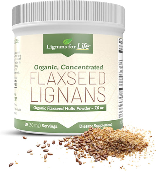 Bulk Ground Flaxseed Powder with Lignans - High Fiber Antioxidants for Healthy Heart, Hair, and Immune System - Omega 3 & 6 Fatty Acids - 60 Servings, 80mg per tab