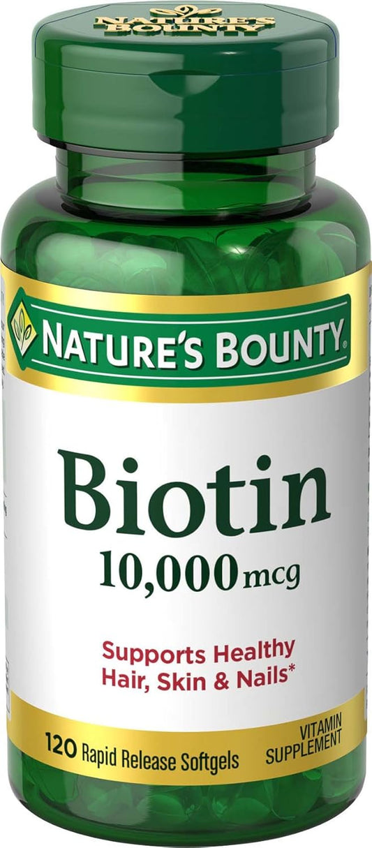 Bulk Pack Nature's Bounty Biotin 10,000 mcg Softgels - 120 Count x 10