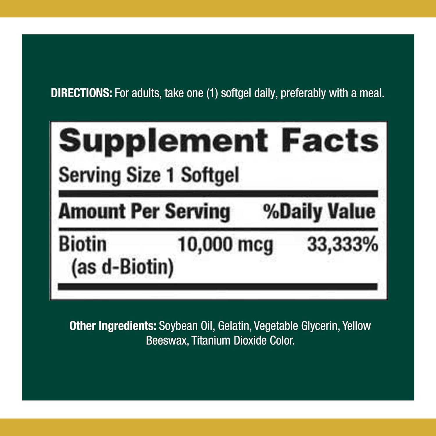 Bulk Pack Nature's Bounty Biotin 10,000 mcg Softgels - 120 Count x 10