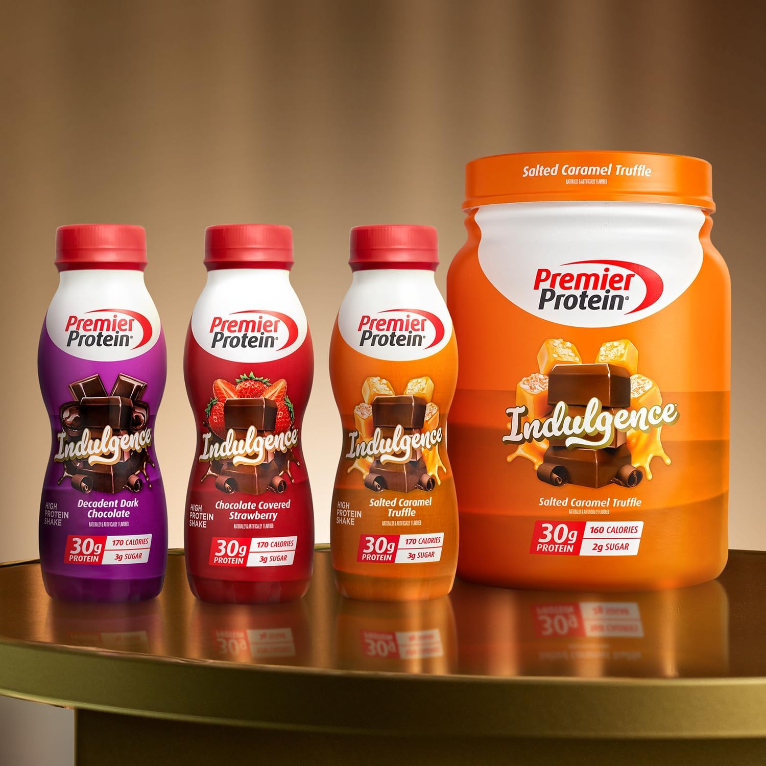 Bulk Pack of 12 Premier Protein Indulgence Salted Caramel Truffle Shakes - 30g Protein, 3g Sugar - 11.5 fl oz