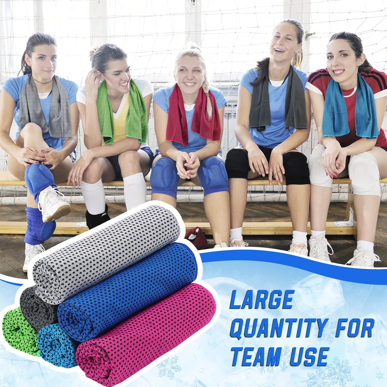 Bulk Pack of 120 Redbaker Cooling Towels for Neck and Face - Quick Dry Microfiber Ice Towels for Hot Weather Sports and Fitness