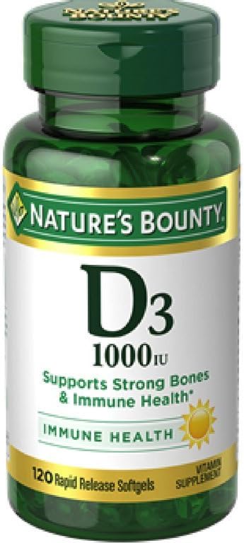 Bulk Pack of 144 Nature's Bounty Vitamin D3 1000 IU Softgels for Immune Health