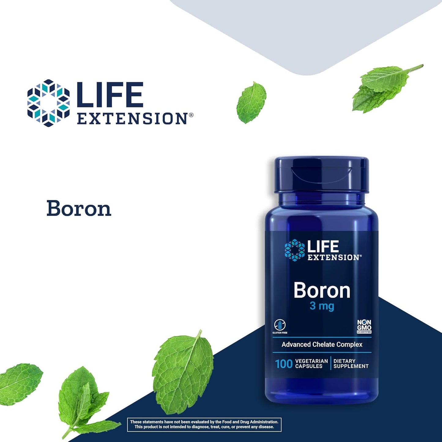 Bulk Pack of 200 Vegetarian Capsules - Life Extension Boron 3 Mg Supplement