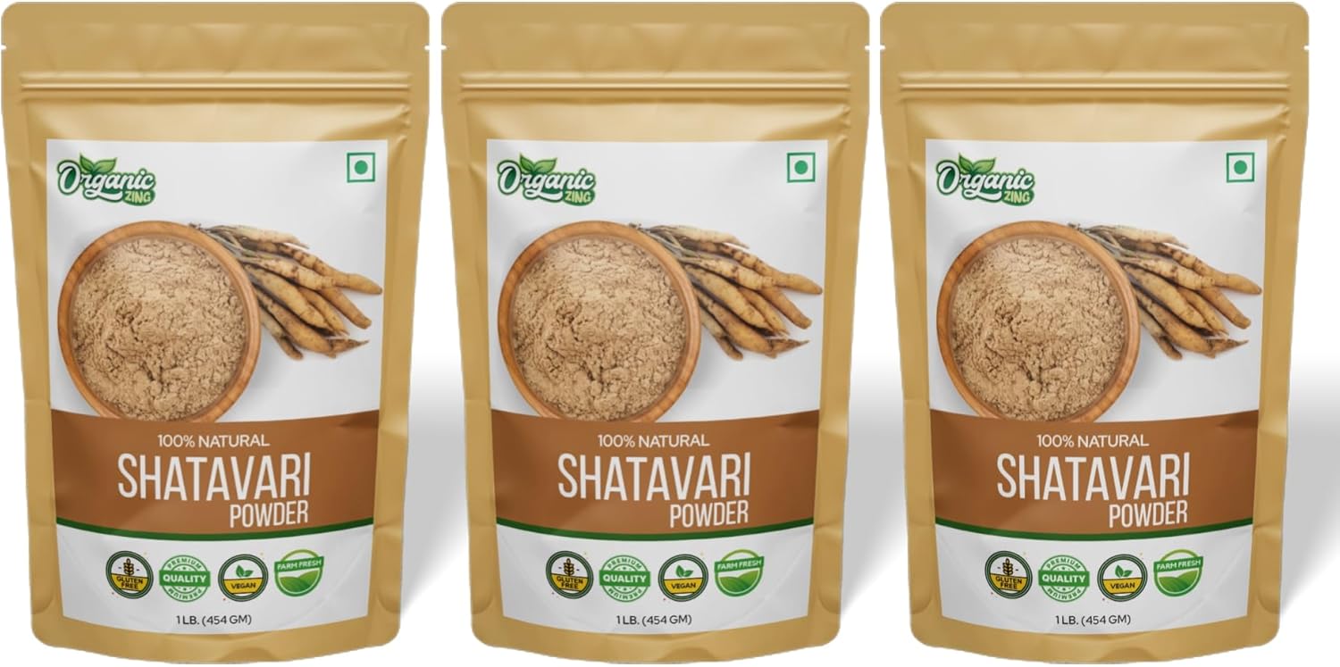 Bulk Pack of 3 - 16 oz Organic Shatavari Powder for Enhanced Wellness