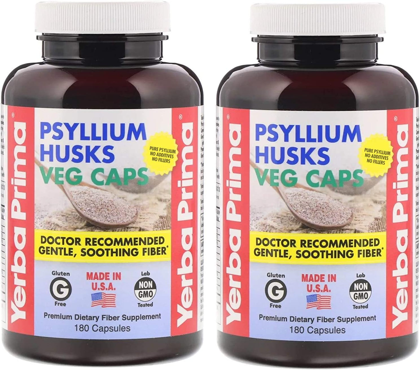 Bulk Pack of 360 Yerba Prima Psyllium Husks Fiber Veg Capsules