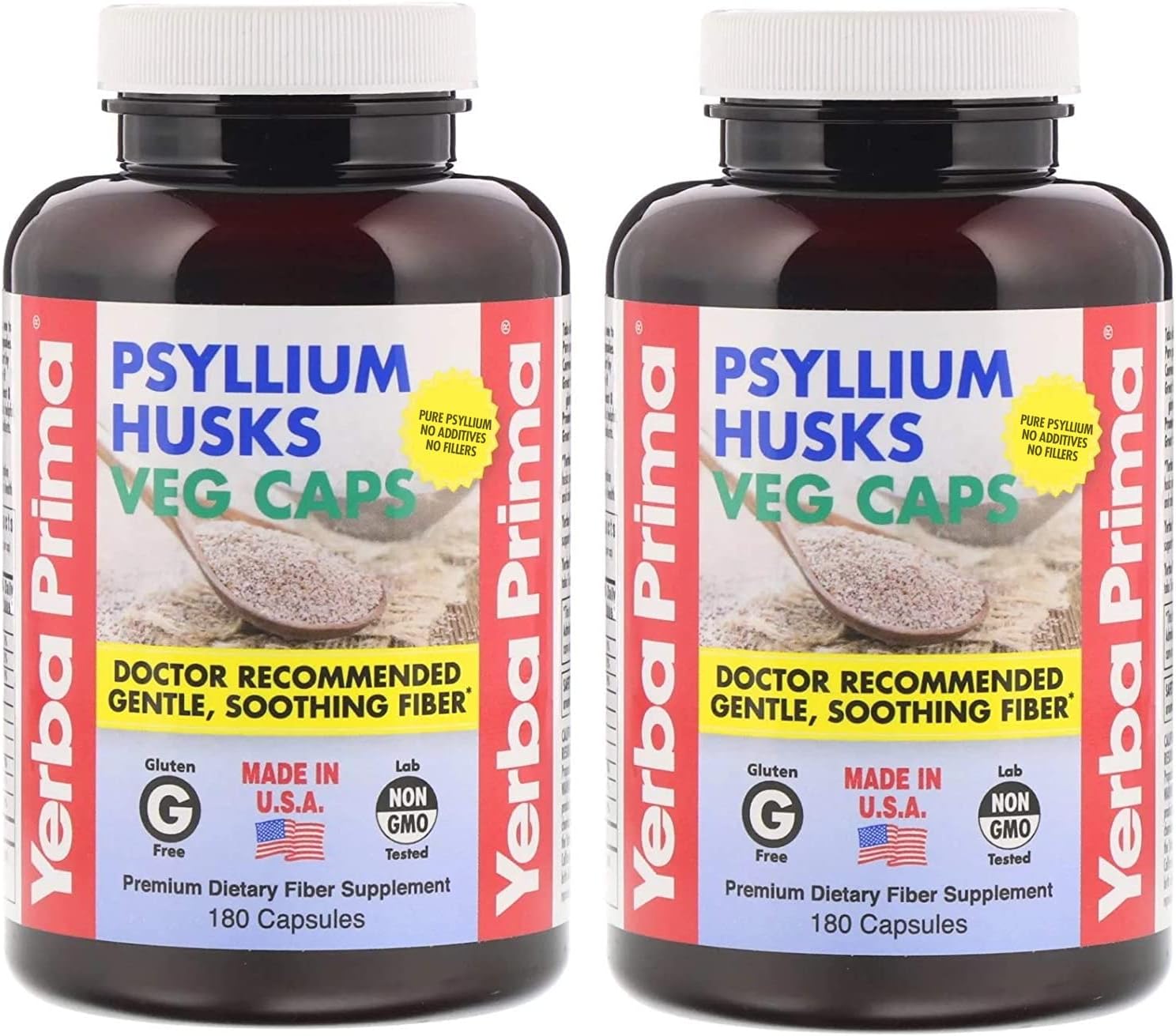 Bulk Pack of 360 Yerba Prima Psyllium Husks Fiber Veg Capsules