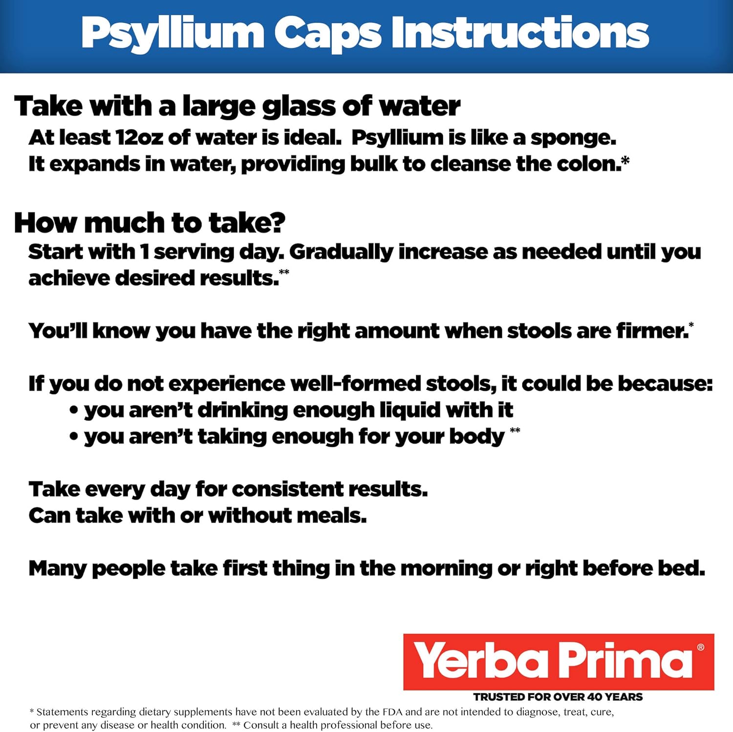 Bulk Pack of 360 Yerba Prima Psyllium Husks Fiber Veg Capsules