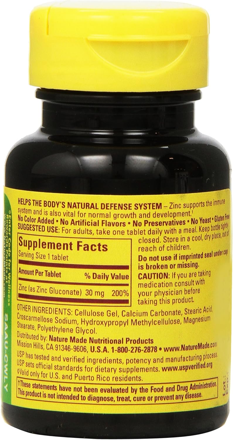Bulk Pack of 600 Nature Made Zinc 30mg Tablets for Immune Support