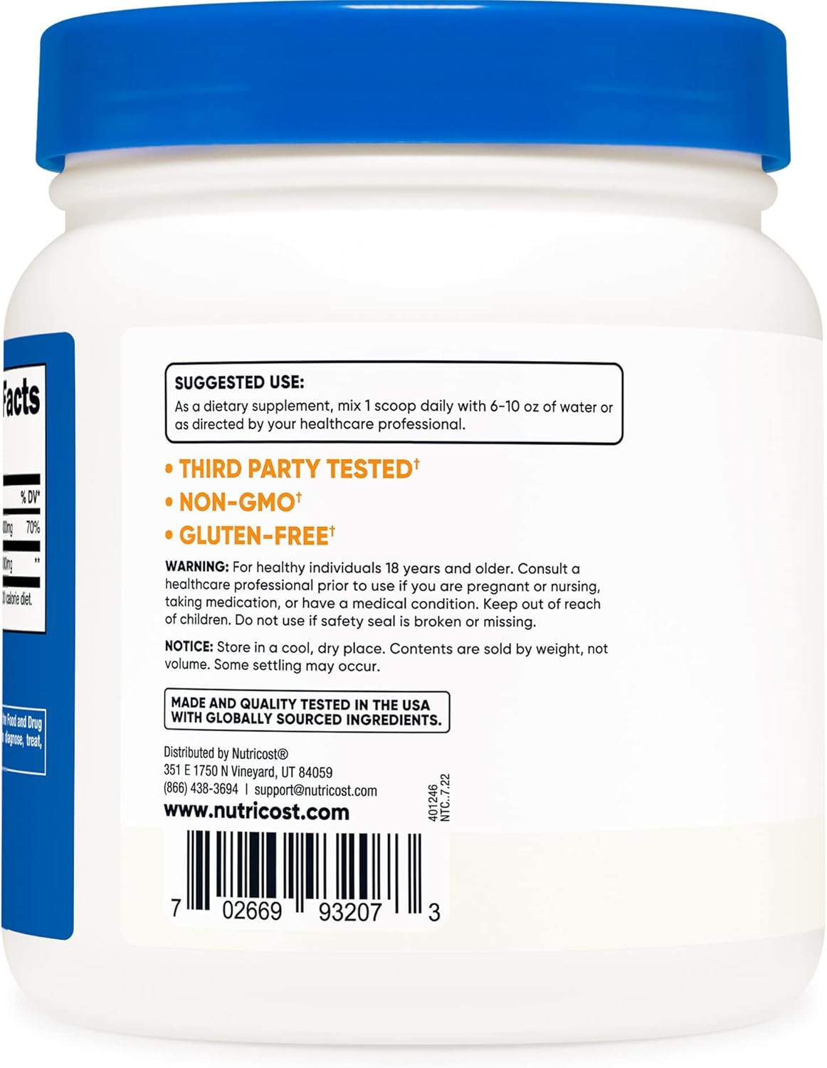 Bulk Pack of Nutricost Choline Bitartrate Powder - 1500G Total Weight, High-Quality Supplement