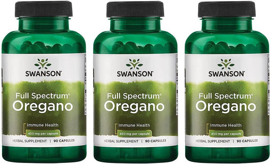 Bulk Pack of Swanson Oregano 450mg Capsules - 270 Capsules Total