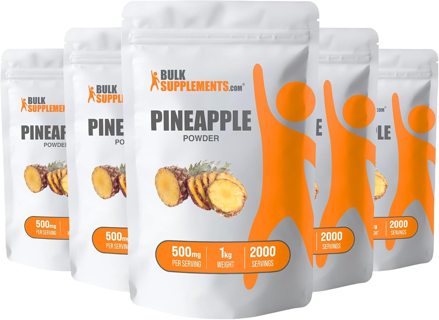 Bulk Pineapple Fruit Powder for Flavoring & Smoothies - Unsweetened & Gluten Free - 500mg per Serving - 5g (11 lbs) - Pack of 5