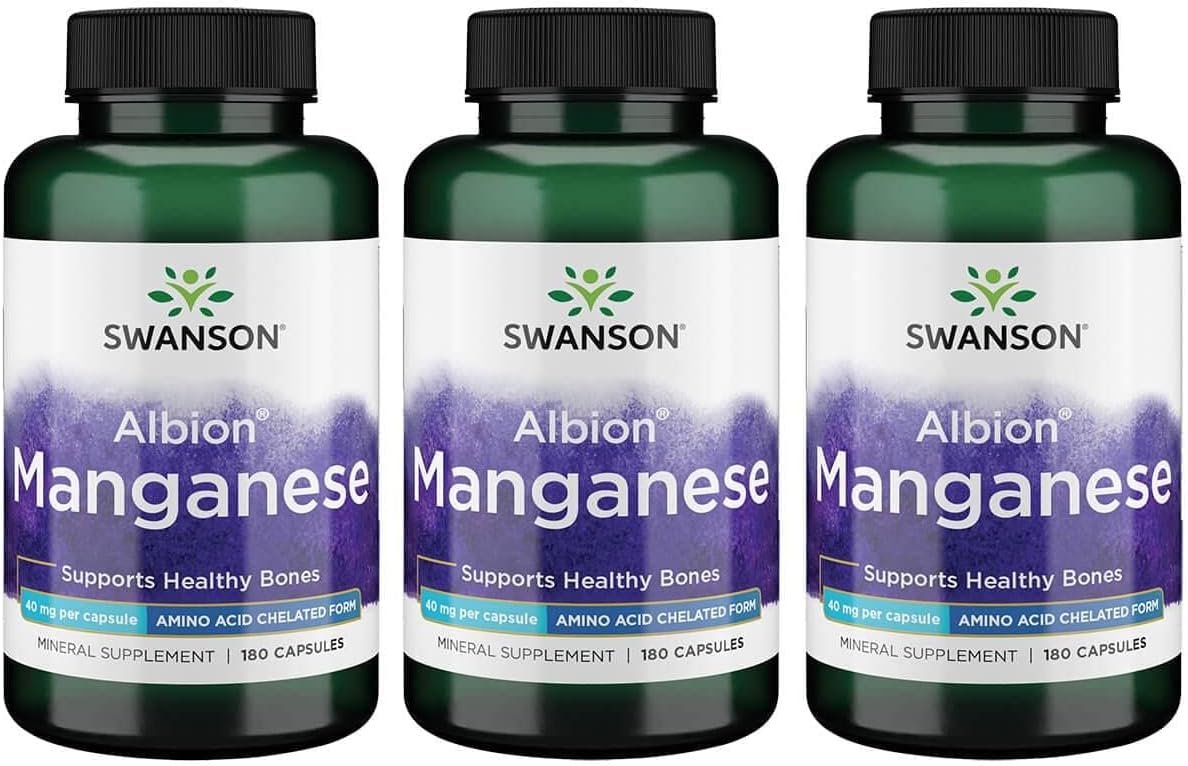 Bulk Swanson Albion Chelated Manganese Glycinate 40mg 540 Capsules